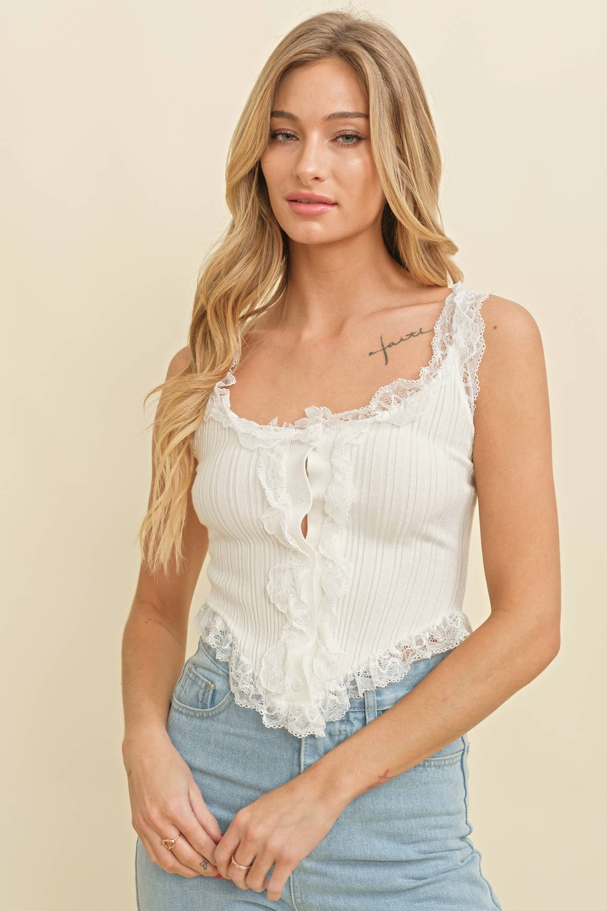 Lace Trim Tank Top