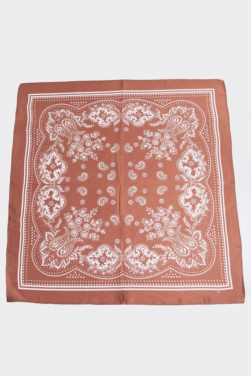 Paisley Design Square Scarf Dusty Rose