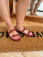 Double Bow Strap Red Sandal