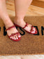 Double Bow Strap Red Sandal