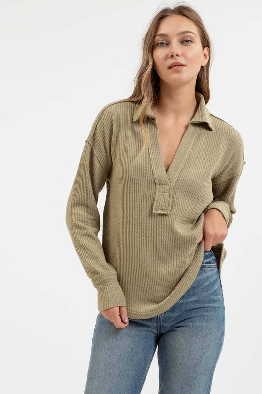 V-Neck Exposed Seam Top