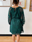 Emerald Floral Dinner Dress Dress