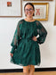 Emerald Floral Dinner Dress Dress