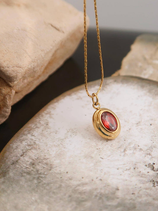 18K Gold Gemstone Necklace Necklaces