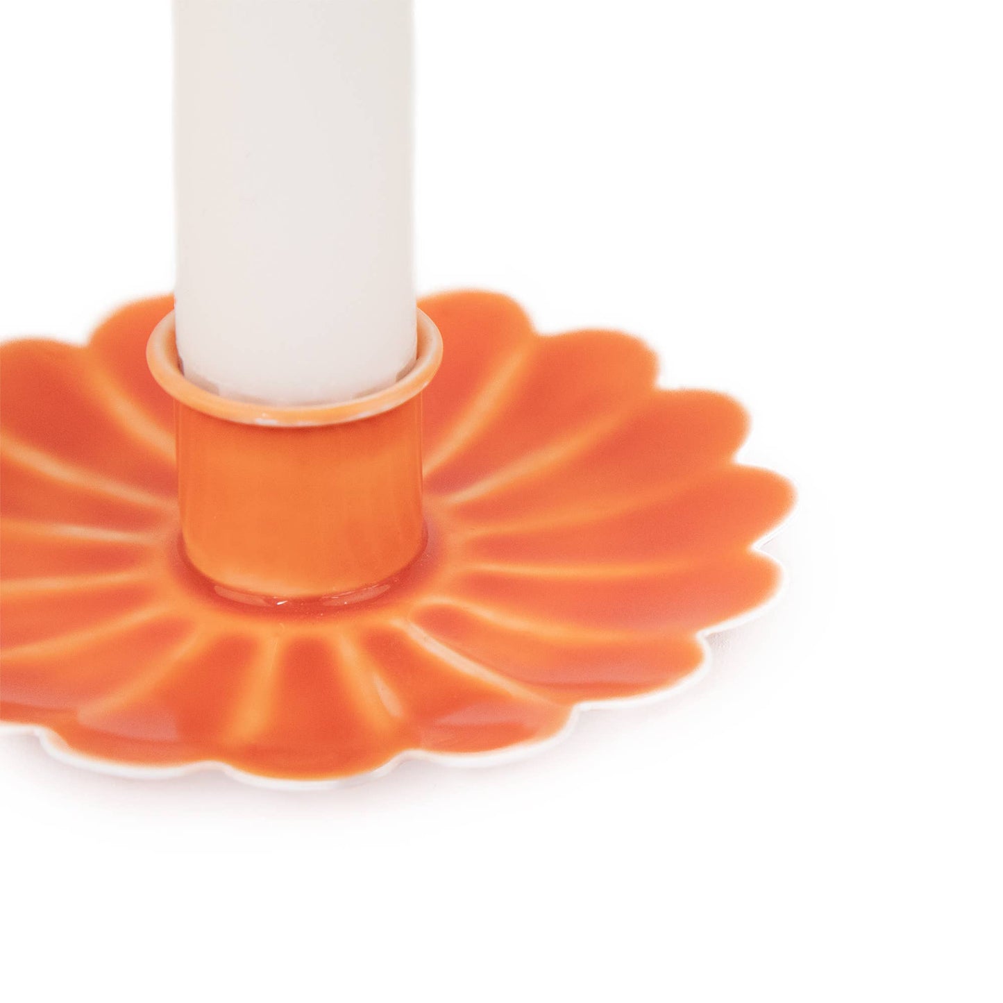 Orange Flower Candle Holder