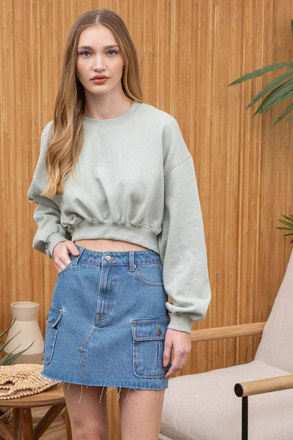 Cargo Denim Mini Skirt