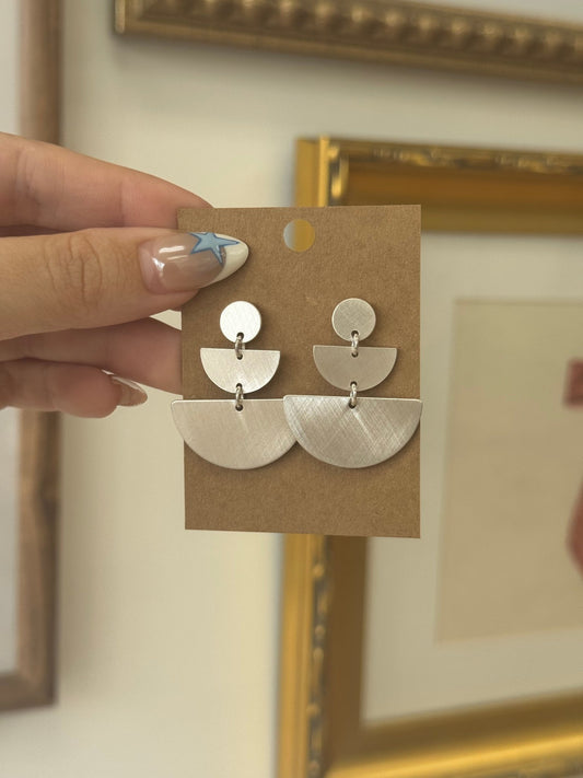 Geometric Brushed Metal Earrings Earrings