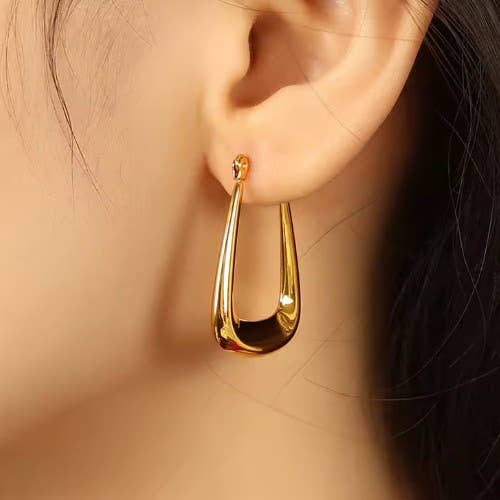 Gold Basic Triangle Hoops
