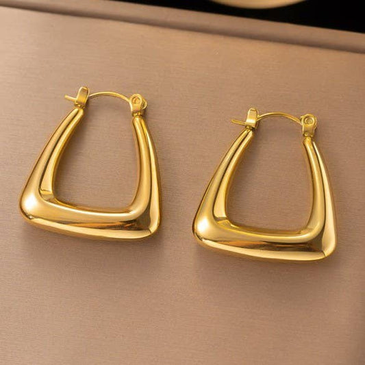 Gold Basic Triangle Hoops Default Title