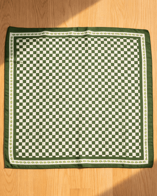 Green Checkered Print Scarf Scarf