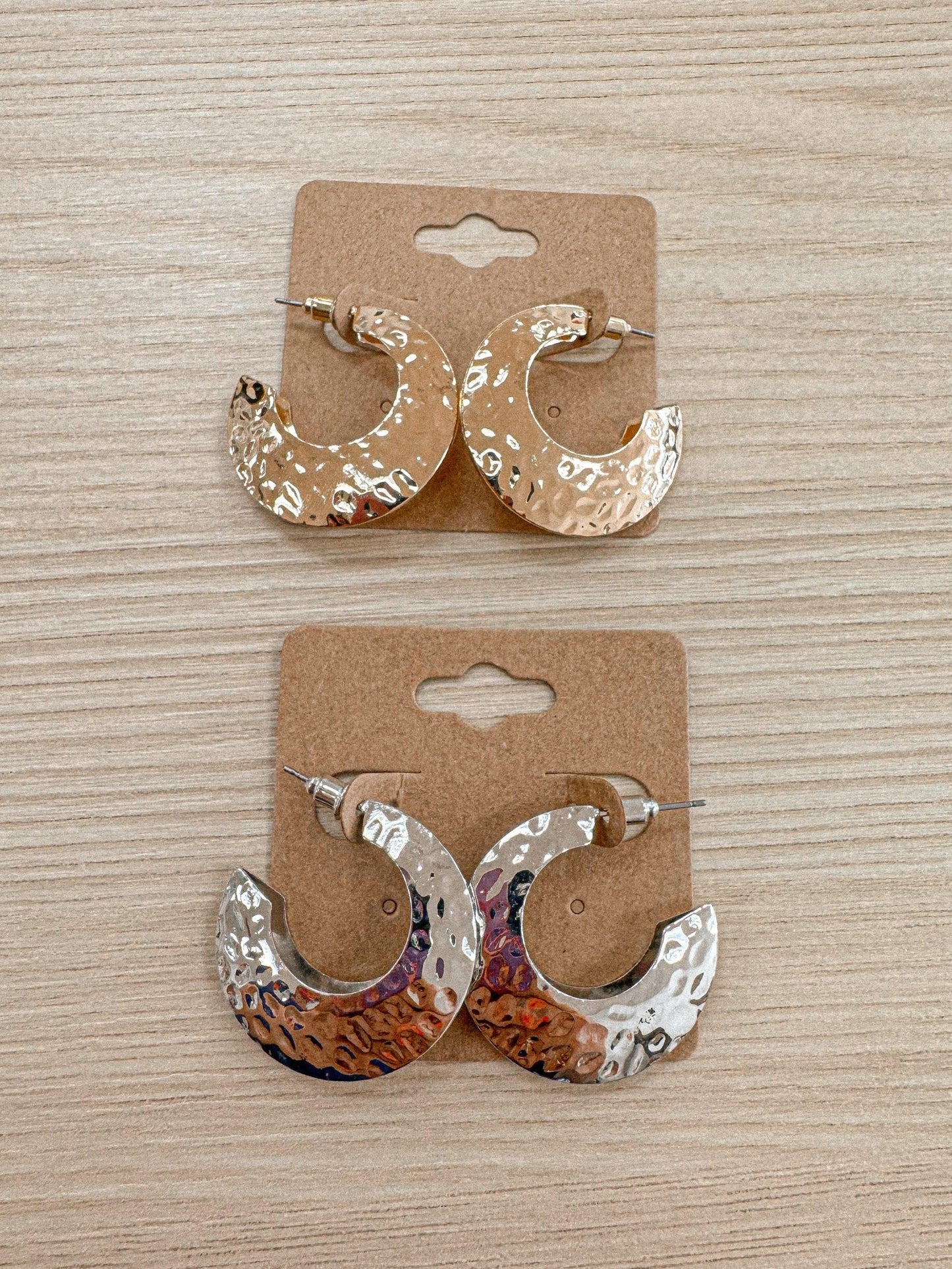 Hammered Metal Hoops