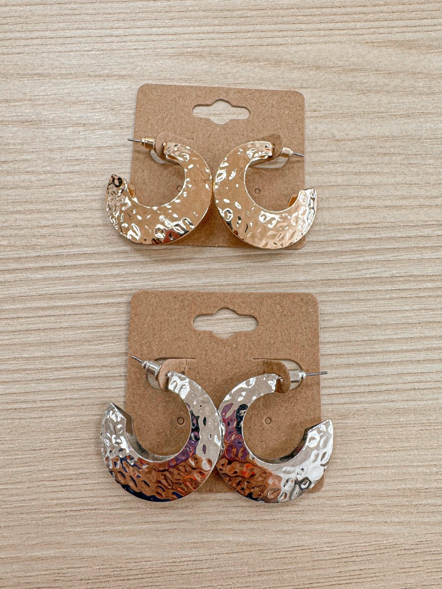 Hammered Metal Hoops