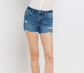 High Rise Dark Wash Shorts Shorts