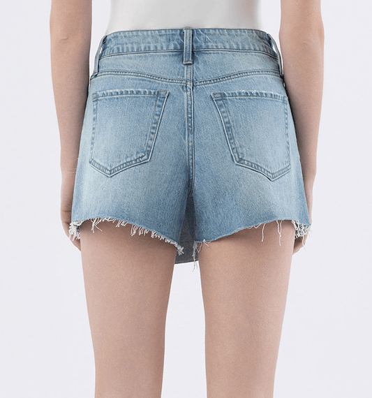 High Rise Denim Skort Shorts