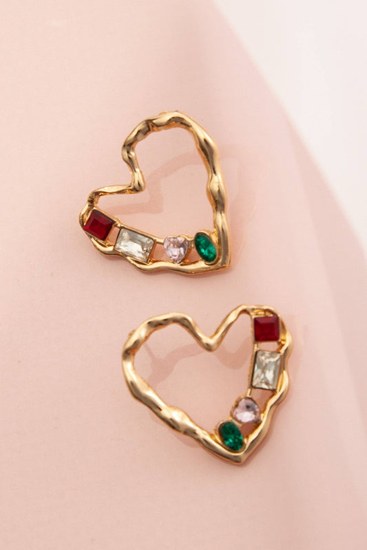 Holiday Gem Heart Earrings