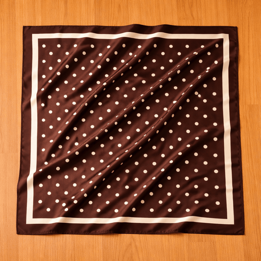 Ivory & Brown Polka-Dot Scarf Scarf