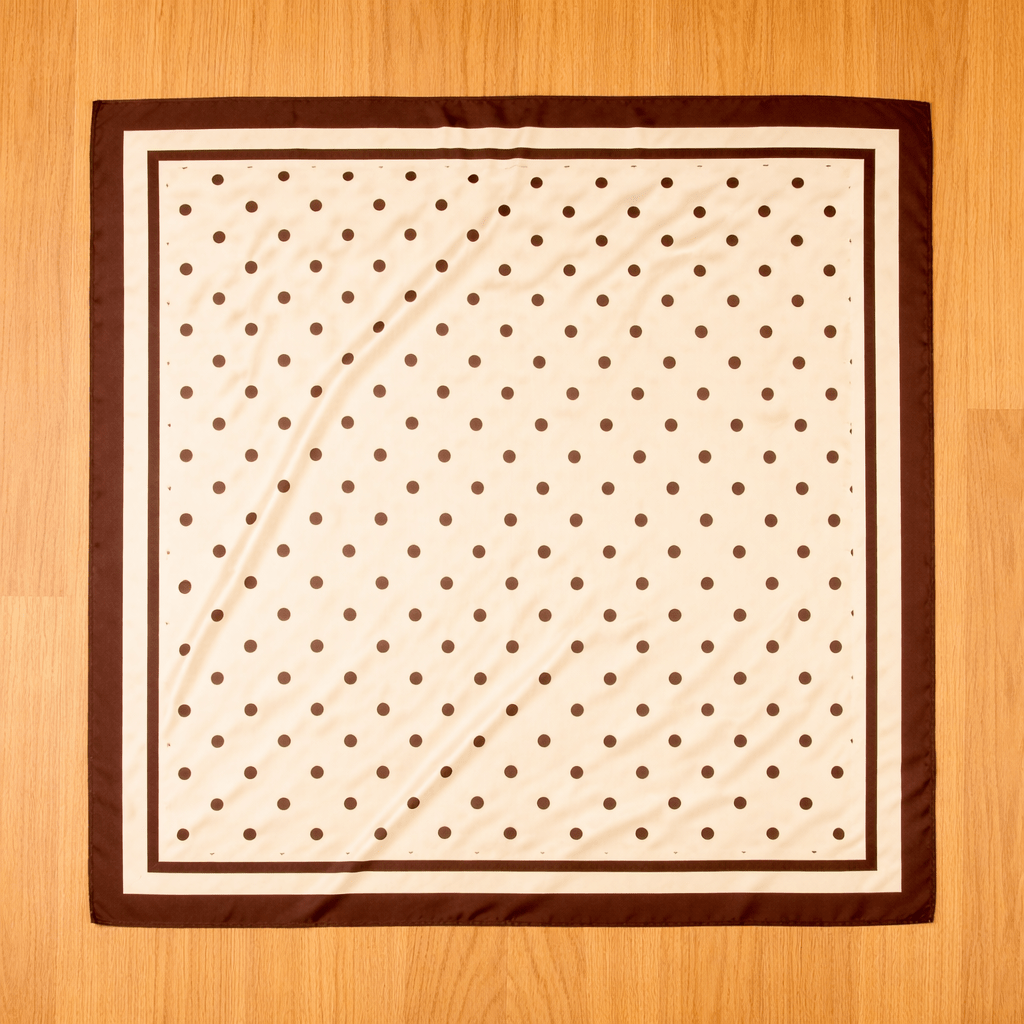 Ivory & Brown Polka-Dot Scarf Scarf