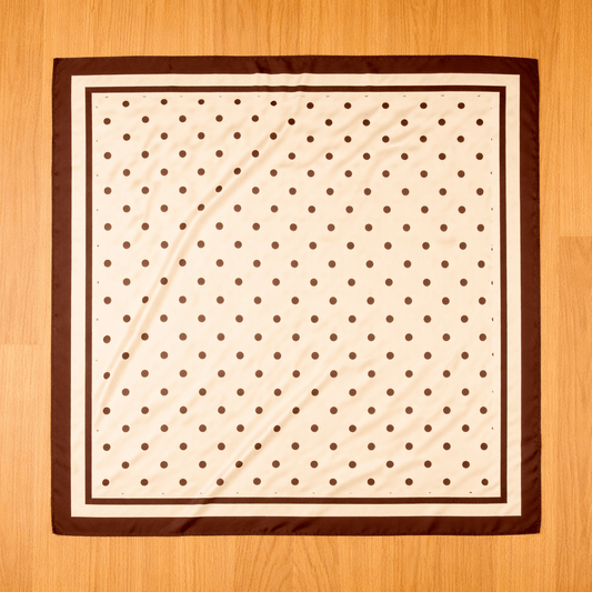Ivory & Brown Polka-Dot Scarf Scarf