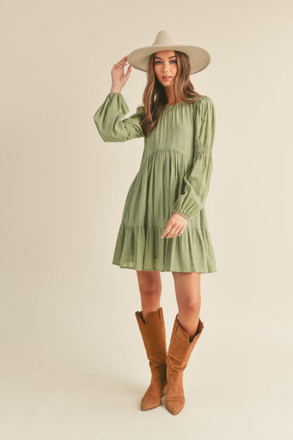 Long Sleeve Tiered Dress