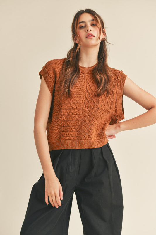 Patchwork Cropped Sweater