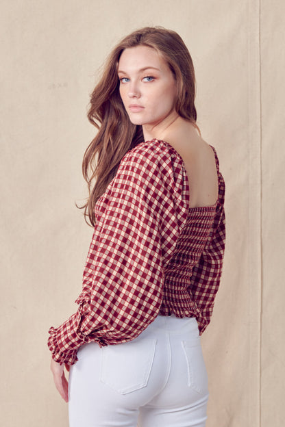 Checkered Long Sleeve Top