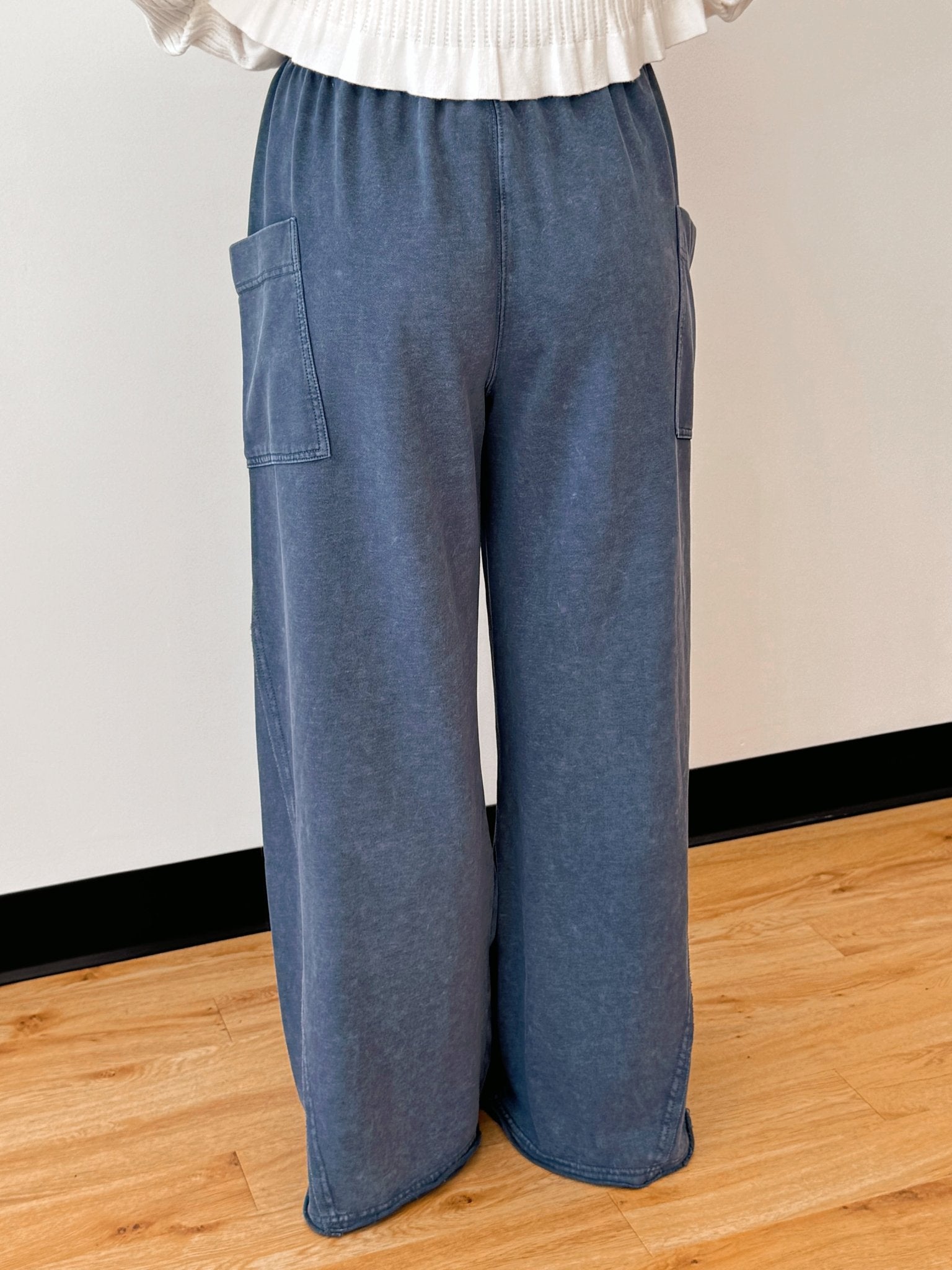Navy Comfy Wide Leg Pants Pants