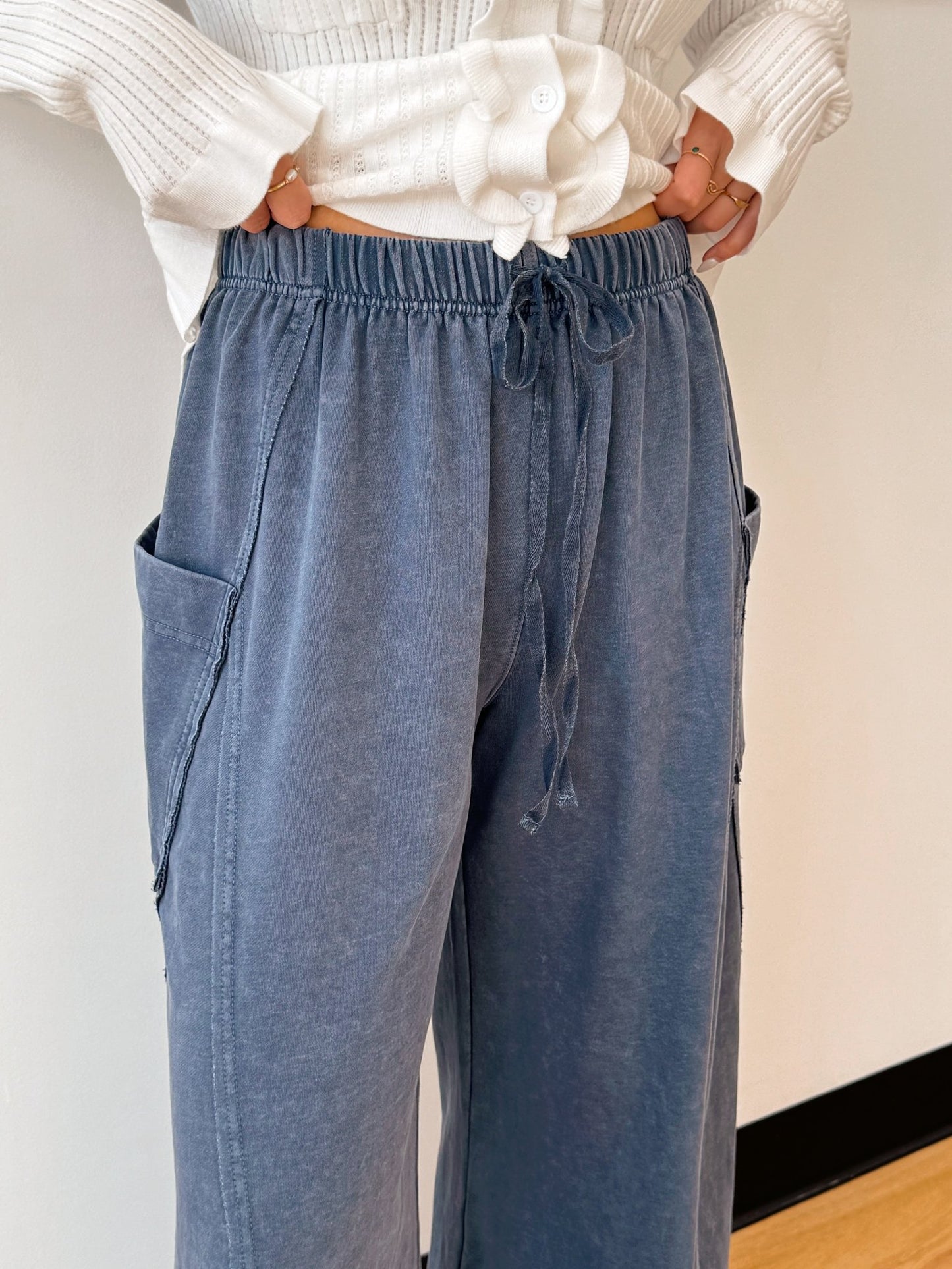 Navy Comfy Wide Leg Pants Pants