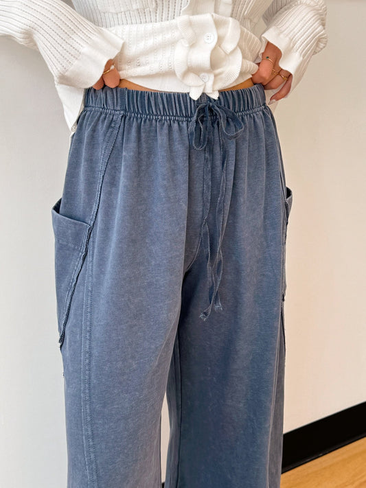 Navy Comfy Wide Leg Pants Pants