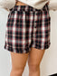 Navy & Red Plaid Shorts Shorts