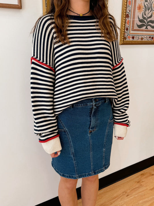 Mid-Waist Denim Mini Skirt Skirt