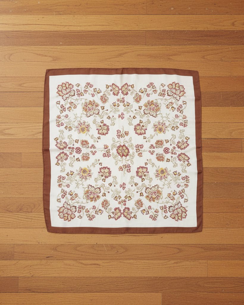 Neutral Brown Floral Scarf Scarf