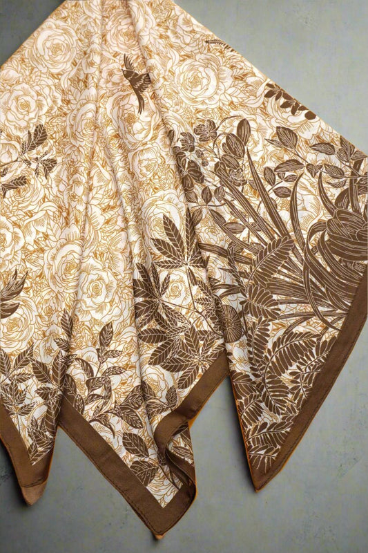 Neutral Floral Scarf Scarf