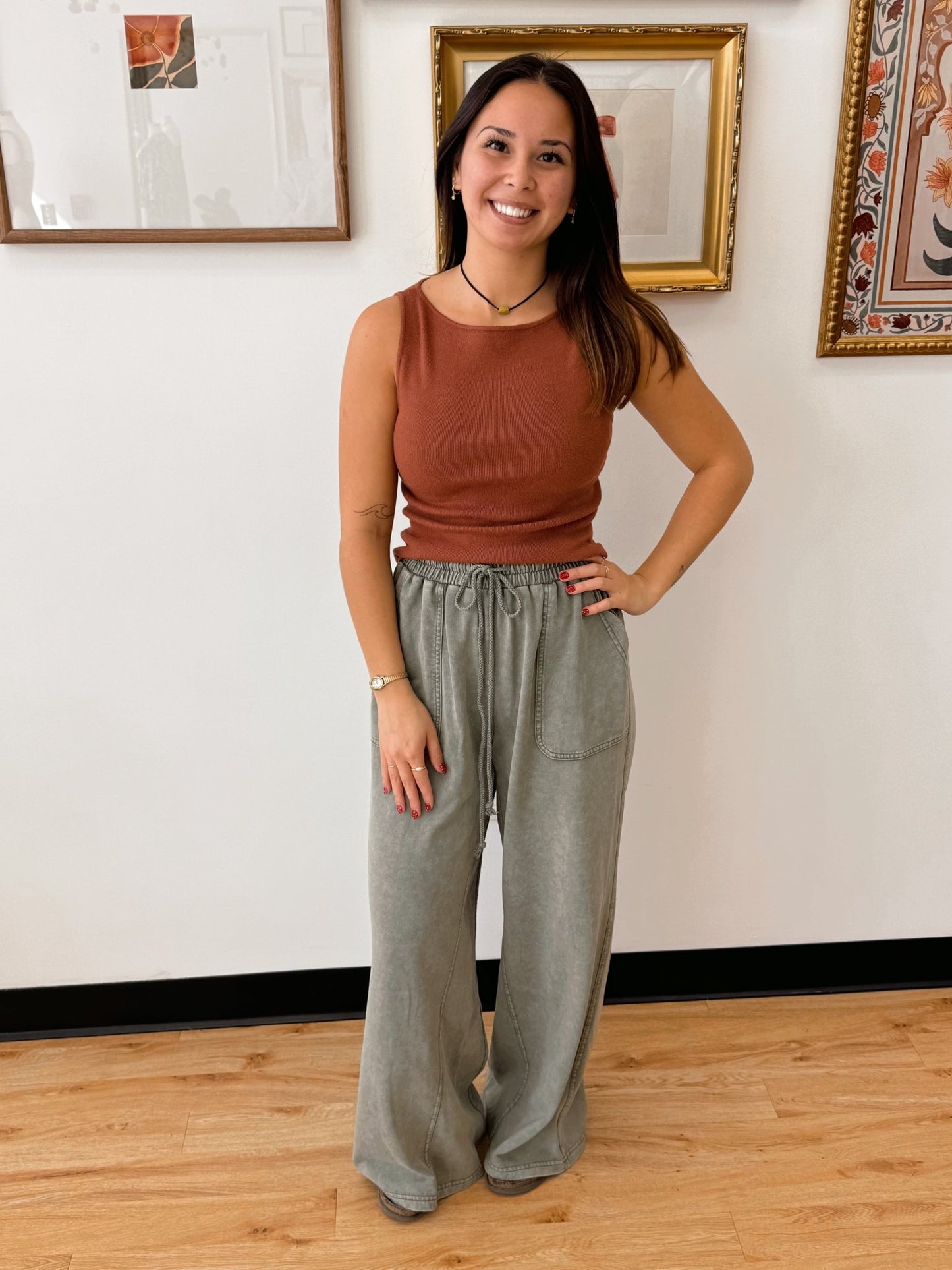 Olive Cozy Pants Pants