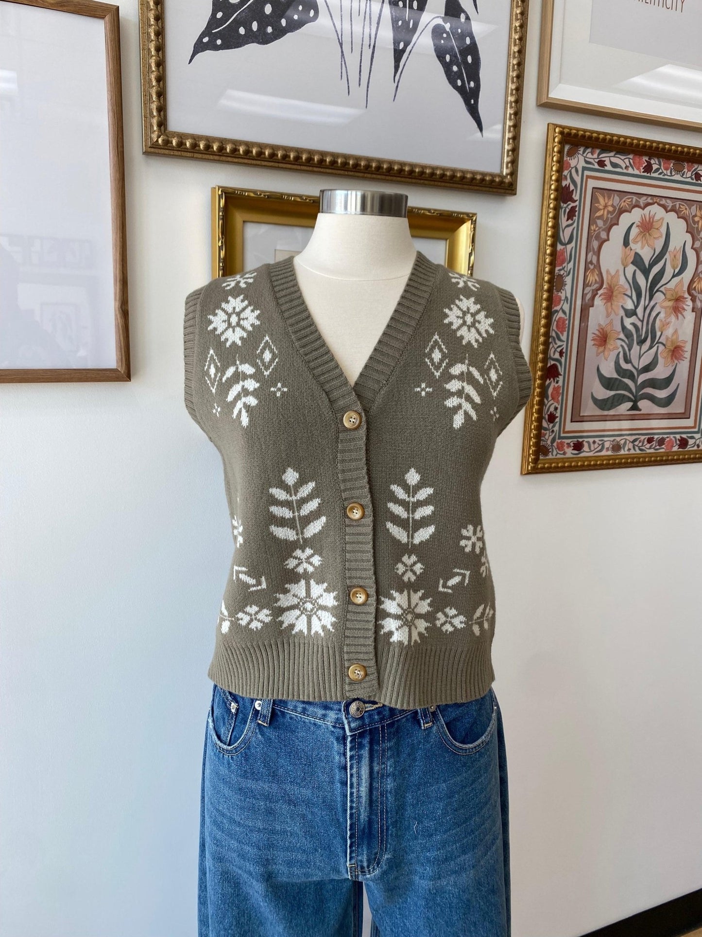 Olive Soft Sweater Vest Shirts & Tops