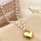 Pearl & Heart Charm Necklace