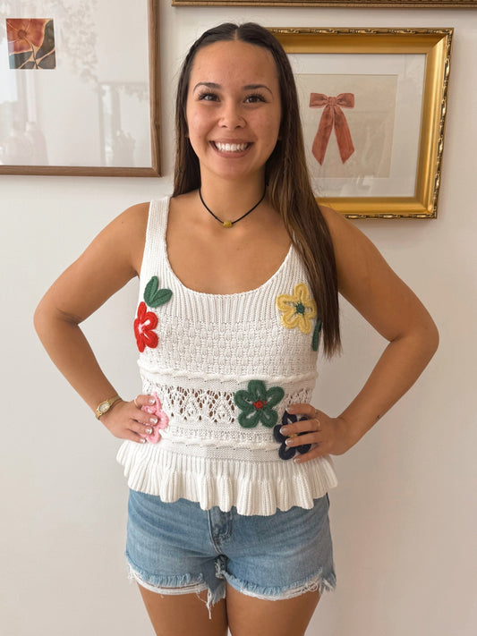 Petal Parade Knit Tank Shirts & Tops