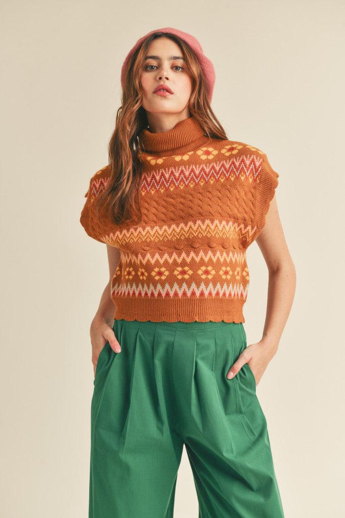Retro Cropped Sweater Shirts & Tops