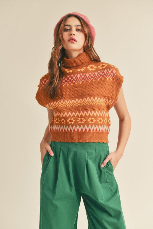 Retro Cropped Sweater Shirts & Tops