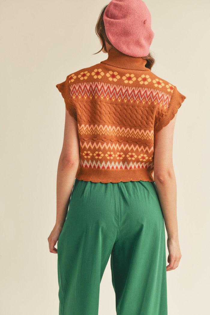 Retro Cropped Sweater Shirts & Tops