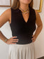 Ribbed Collared Crop Top Shirts & Tops