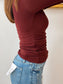 Ruched Side Knit Top Shirts & Tops