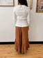 Lace Trim Flowy Flare Pants Pants