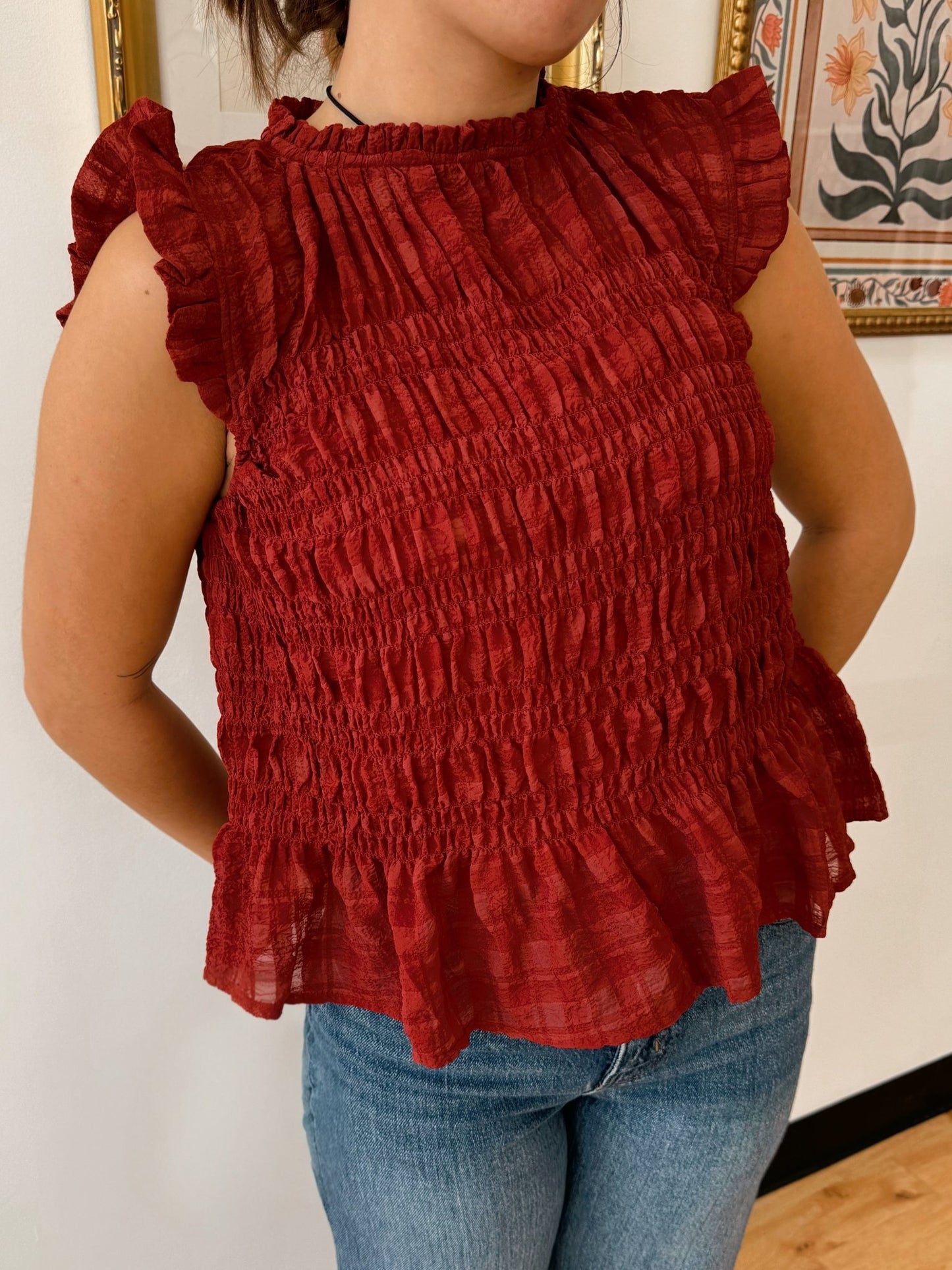 Sleeveless Ruffle Tank Top Shirts & Tops