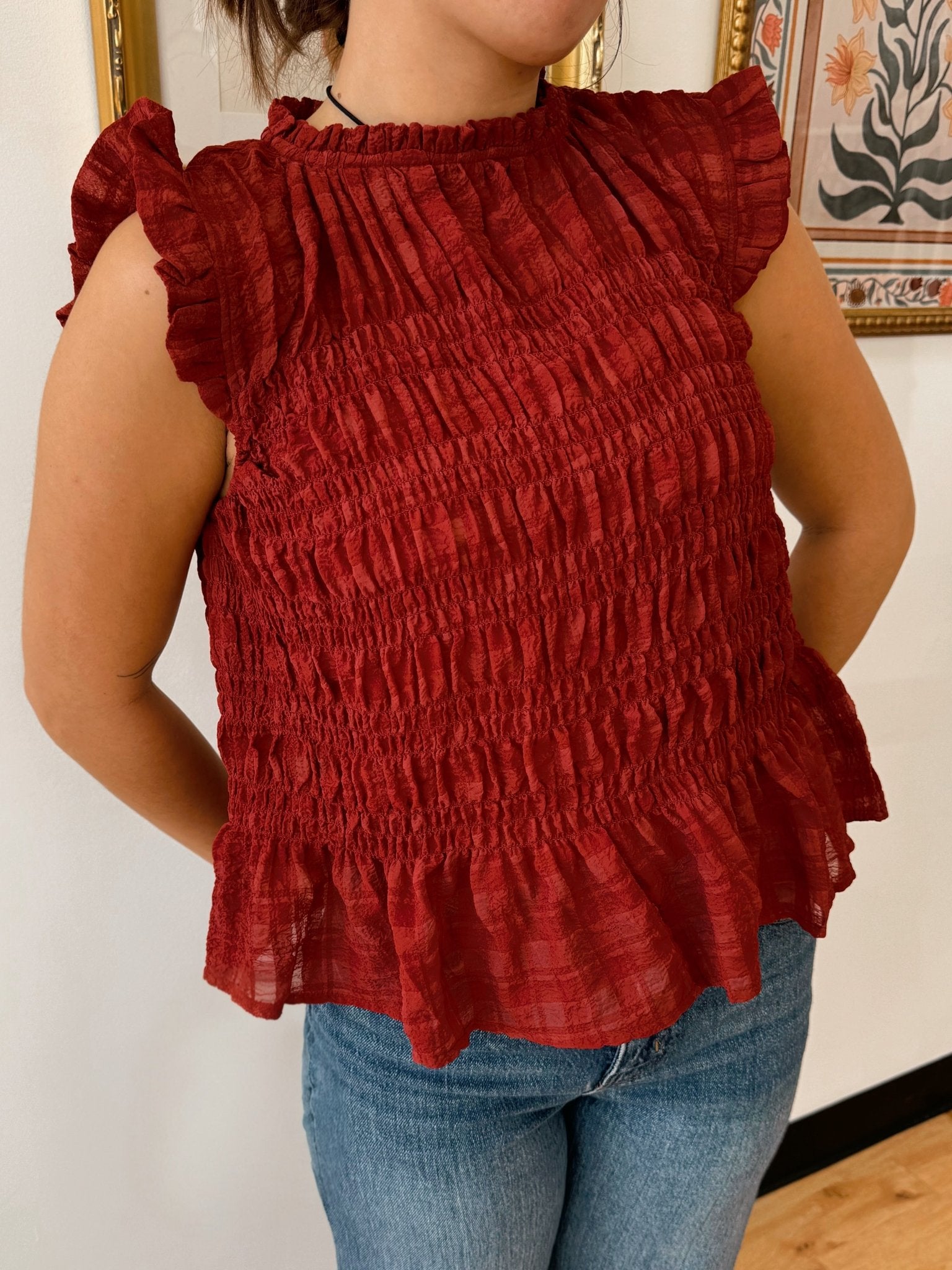 Sleeveless Ruffle Tank Top Shirts & Tops