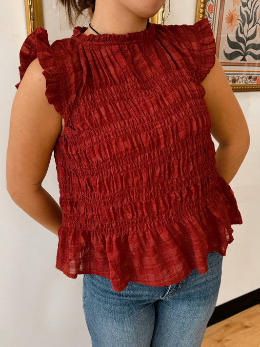 Sleeveless Ruffle Tank Top Shirts & Tops