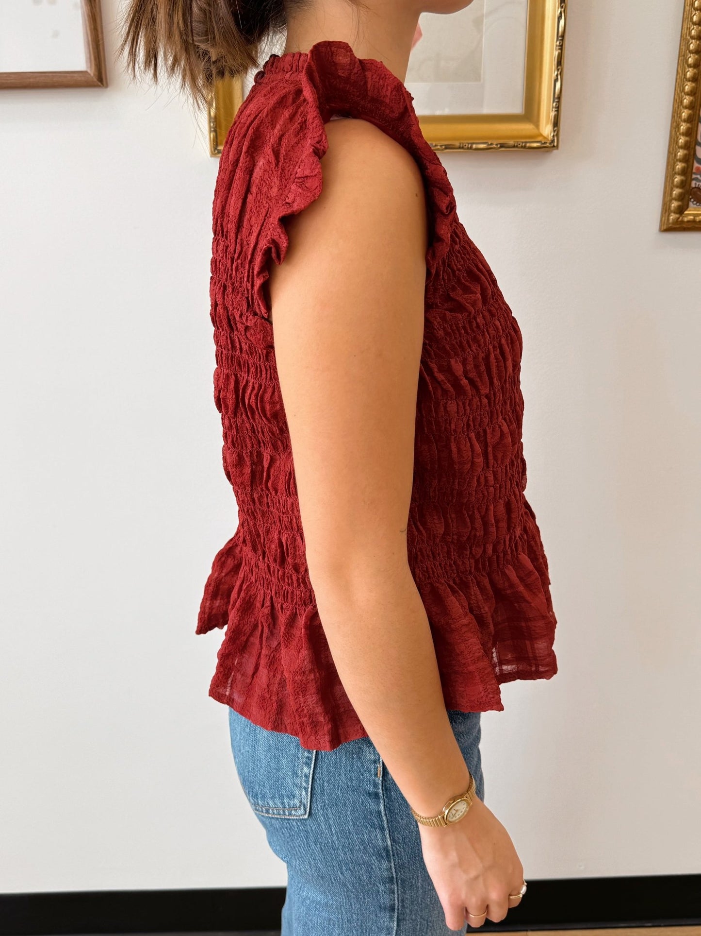 Sleeveless Ruffle Tank Top Shirts & Tops