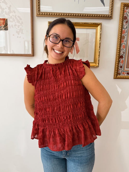 Sleeveless Ruffle Tank Top Shirts & Tops