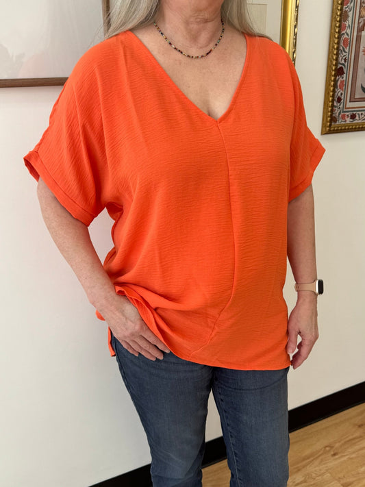 Solid Color Blouse Top