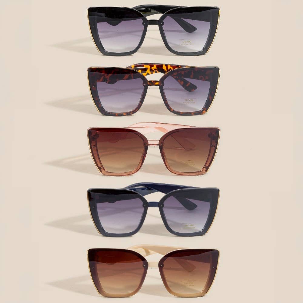 Square Cat Eye Sunnies Black Sunglasses
