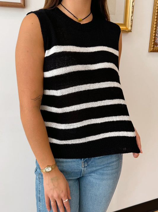 Striped Sleeveless Sweater